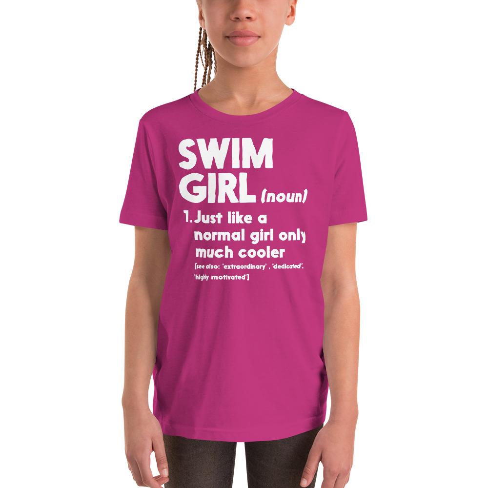 Swim Girl Only Cooler Youth T-Shirt T-Shirt TrendySwimmer Berry S 