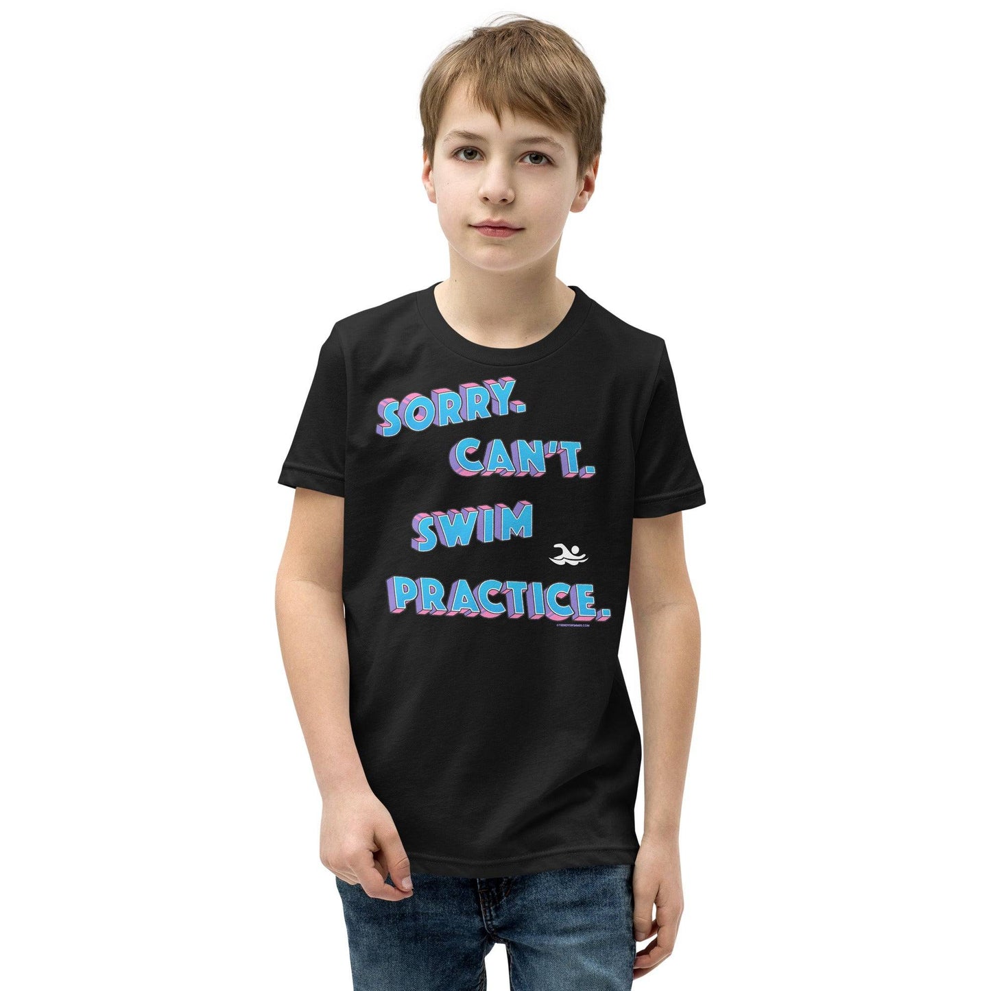 Sorry Can't Swim Practice Youth T Shirt - TrendySwimmer
